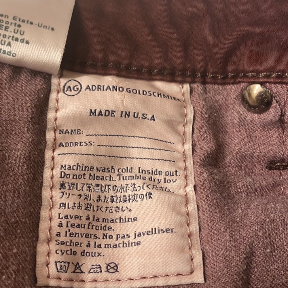 AG-Stevie Anle slim straight 26R burgundy pants - Picture 8 of 8